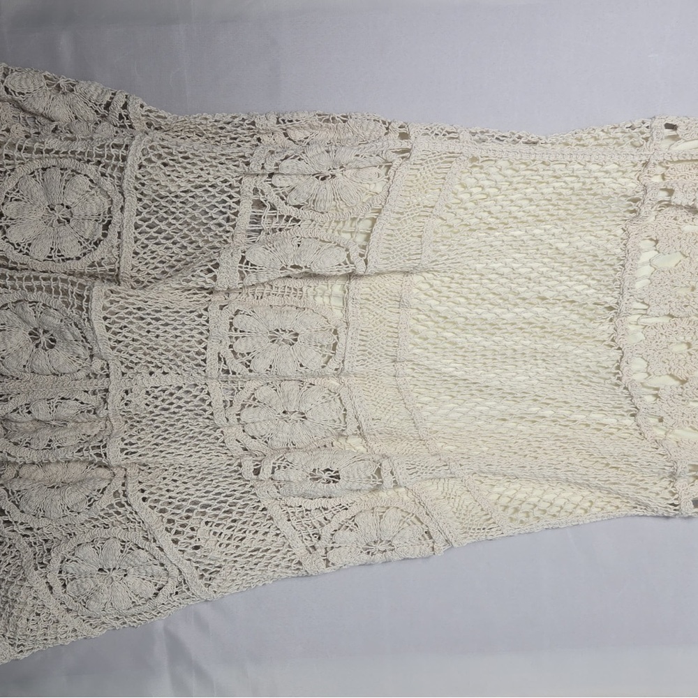 Boho Crochet Lace Maxi Skirt - Cream - Picture 2 of 4